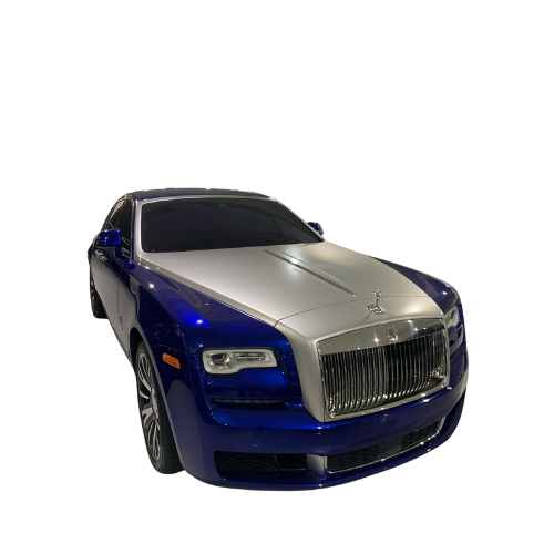 Blue and White Rolls Royce Ghost